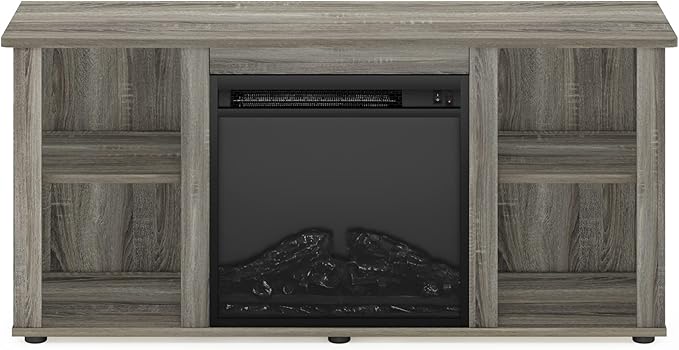 Furinno Jensen Fireplace Entertainment Center TV Stand
