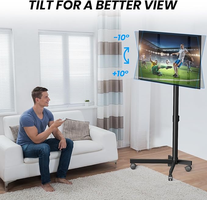 Mobile TV Cart Rolling TV Stand