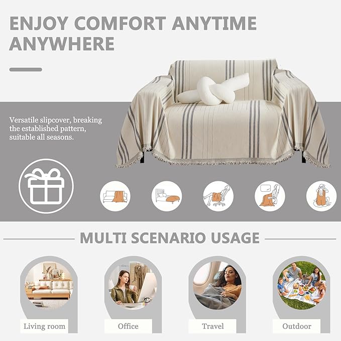 DREAMINGO Chenille Armchair Cover Jacquard Sofa Covers Washable Furniture