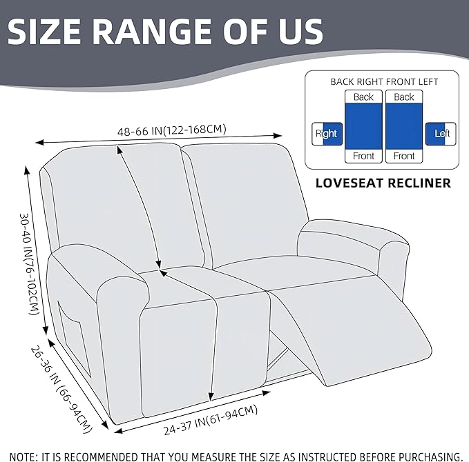 Genina Recliner Loveseat Cover Stretch Couch Covers Sofa slipcover