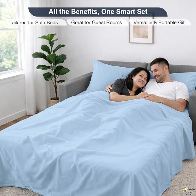 Cottington Lane Sleeper Sofa Sheets Queen Size, 4 Piece Premium Quality 100%