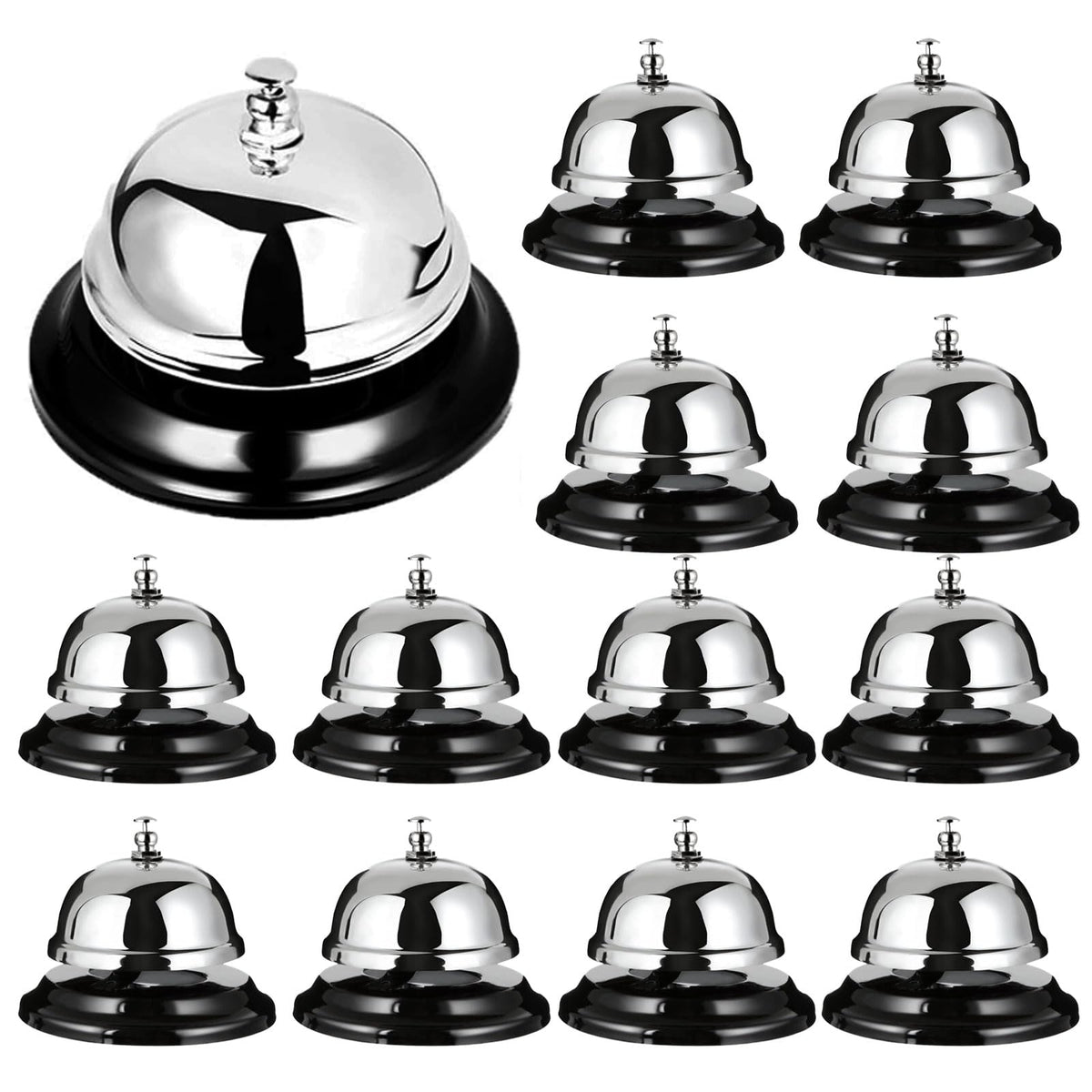 QTLCOHD 12 Pack Call Bell 3.35 Inch Diameter Desk Bell for Service