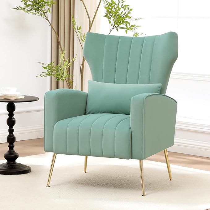 Modern Accent Chair Upholstered Living Room Chair, High Back Arm Chair