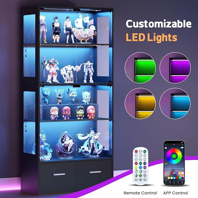 Lamtor Display Cabinet with Glass Doors