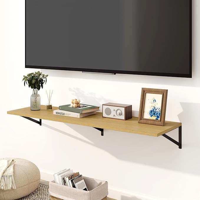 Fun Memories Floating Shelves for Wall, 12 Inch Deep Floating Shelves Set of 2