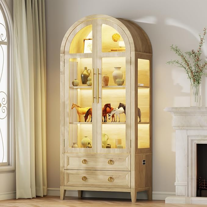 Vlsrka 71" Arched Curio Cabinet