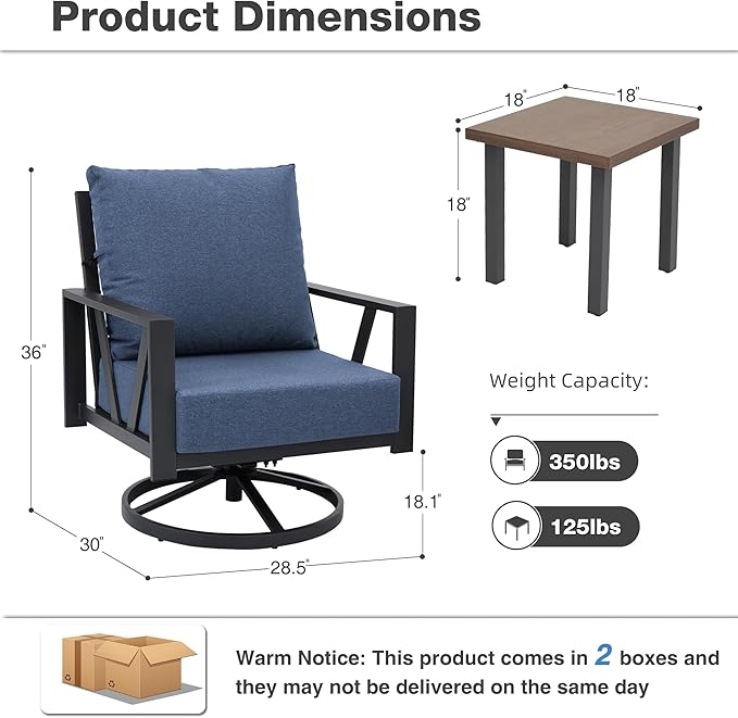 Outdoor Patio Swivel Rocking Chairs Set, Patio Porch Furniture