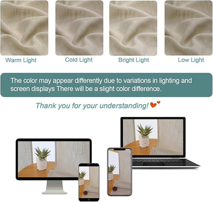 Chyhomenyc Extra Long Semi Sheer Curtains 108 Inches Long 2 Panels Set
