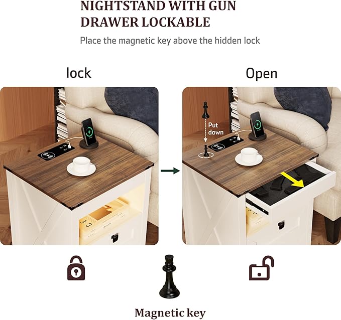 HWB LED Nightstand Set of 2
