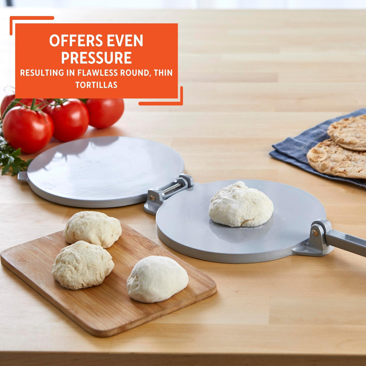 IMUSA USA Tortilla Press, 8 Inch, Silver