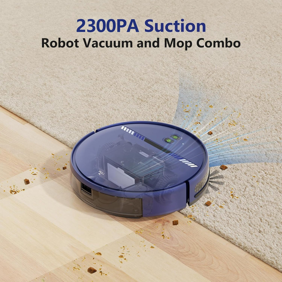 Robot Vacuum and Mop Combo, Automatic Slef-Cleaning Robotic Vacuum Cleaner for Pet Hair, Smart 2 in 1 Mopping Robot Vacuum with Schedule, WiFi/App/Voice, Slim, Ideal for Hard Floor, Carpet