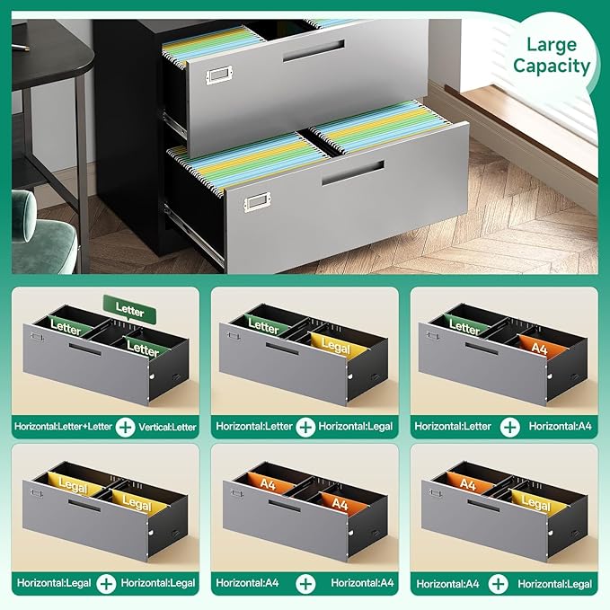 Letaya 4 Drawer Lateral Metal Filing Cabinet