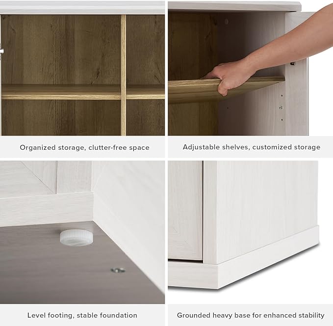 mopio Blake Tall Display Cabinet, Kitchen Buffet Pantry Cupboard, Trophy