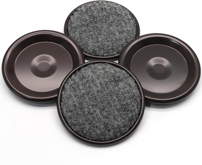 12Pcs Round Metal Felt Furniture Caster Cups, 1-5/8Inch Carpet-Bottom Furniture