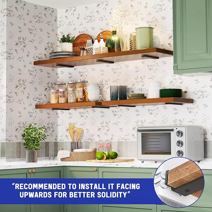Goovilla Shelf Bracket, Heavy Duty Floating Shelf Brackets 10 inch Long