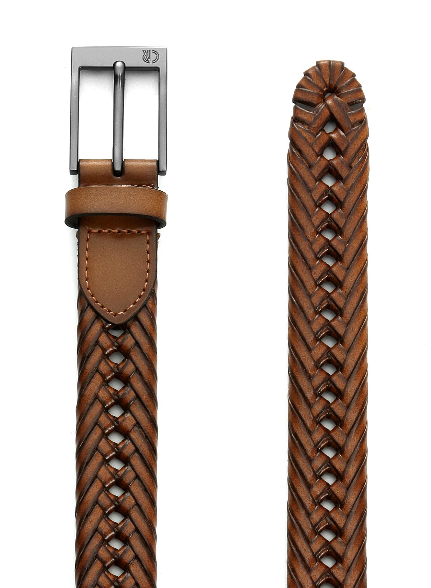 CHAOREN Leather Braided Belts for Men - 1 1/8" Mens Casual Woven Leather Belt for Dress Pant