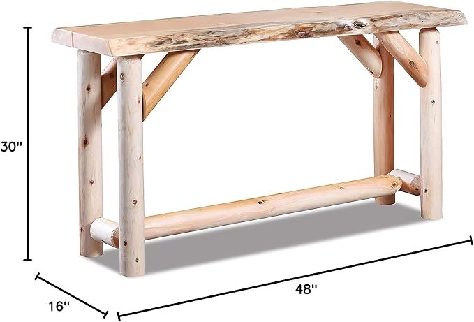 Log Sofa Table Live Edge Wood Pine and Cedar — Natural Furniture — Sofa Tables