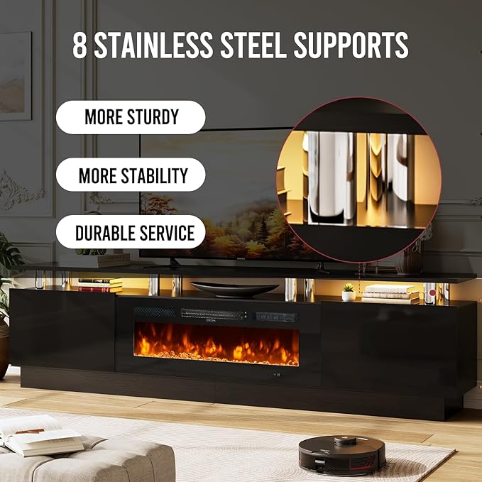 90" TV Stand for Living Room, Large Entertainment Center & Media Console