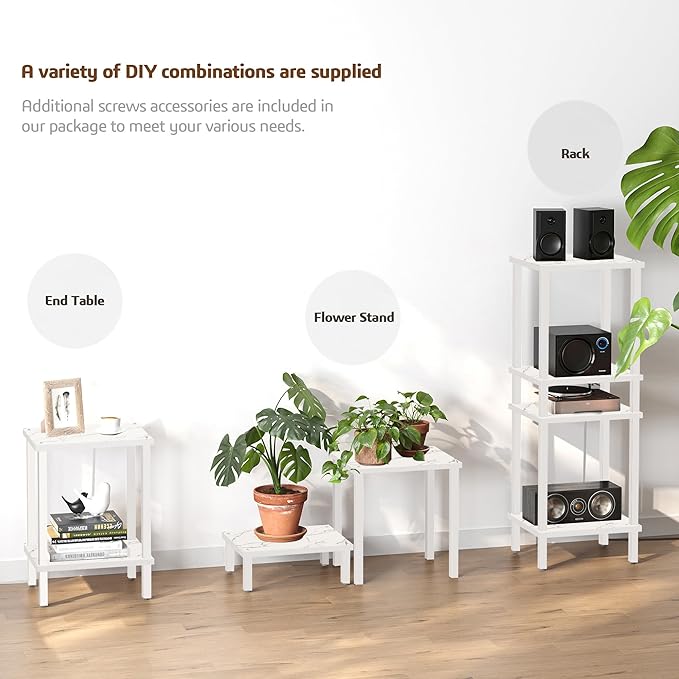 TUTOTAK End Table with Charging Station, Small Side Table with Outlets