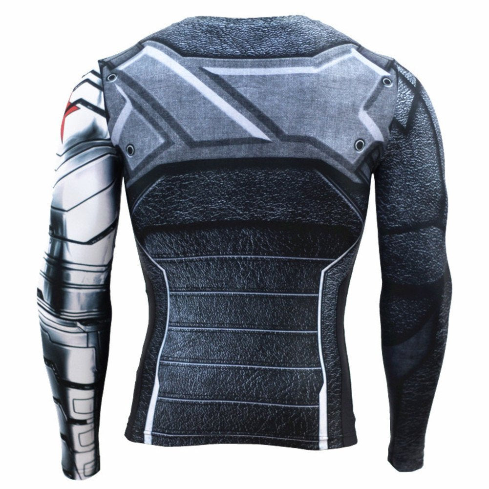 Cosfunmax Super Hero Compression Sports Shirt Men's Long Sleeve Fitness Tee Gym T-Shirt M