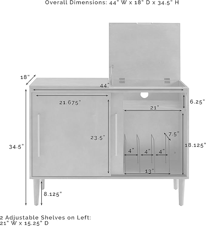 Crosley Furniture Everett Media Console and Record Player Stand