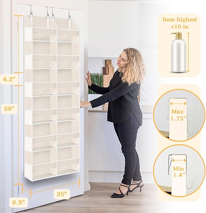 Ofiray-home Over the Door Organizer 6 Tiers, Extra Large Behind Door Storage of