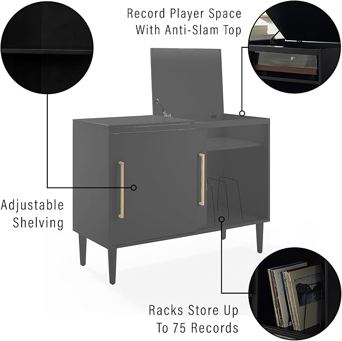Crosley Furniture Everett Media Console and Record Player Stand