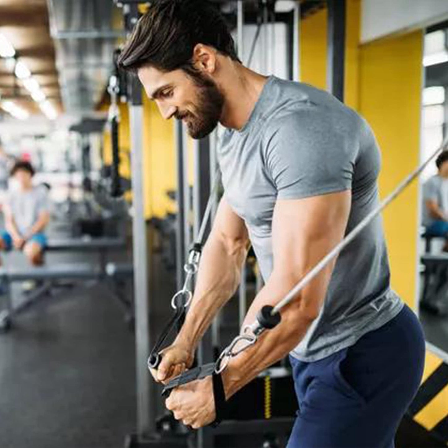 COOFANDY Men 3 Pack Workout T Shirt Short Sleeve Gym Bodybuilding Muscle Shirts Base Layer Fitness Tee Tops 02-Black/Navy Blue/Grey