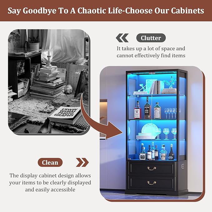 TAGELIER Glass Display Cabinet