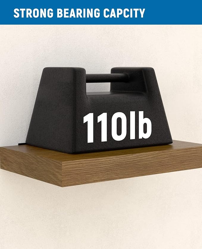LEOPO Black 4-Pack 5 inch Floating Shelf Brackets, Hidden Shelf Bracket