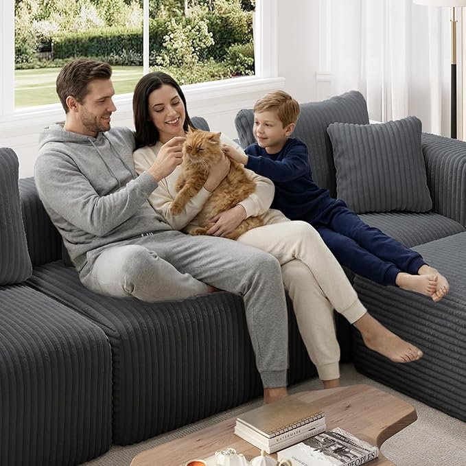 Novilla 141" Modular Sectional Sofa, Modern Cloud Sectional Couch