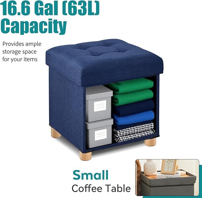 BRIAN & DANY Ottoman with Storage, Square Storage Ottoman