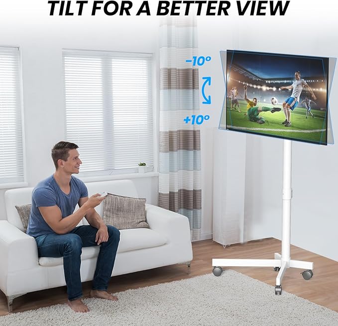 Mobile TV Cart Rolling TV Stand