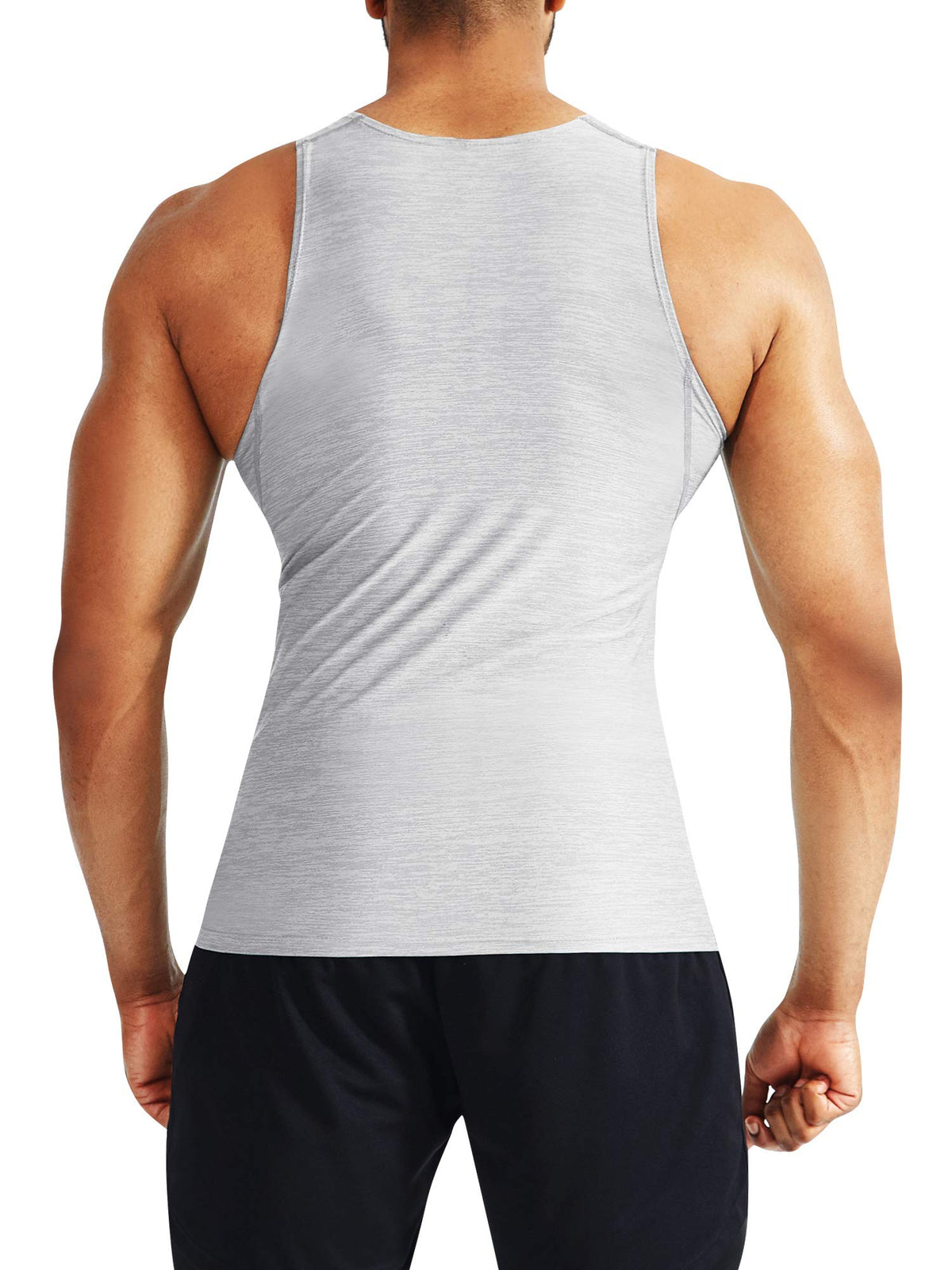 NELEUS Men's 3 Pack Compression Tank Top Tight Muscle Shirts,5074,Light Grey,US XL,EU 2XL