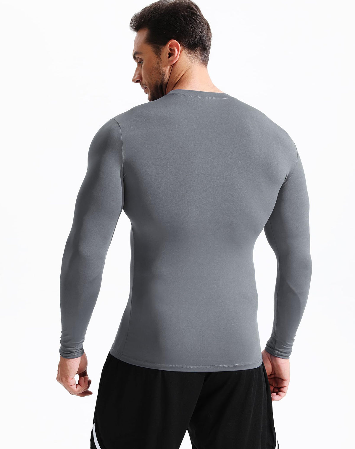 NELEUS Men's 3 Pack Workout Athletic Shirt Long Sleeve Compression Shirts,5020 Black/Grey/White,XL