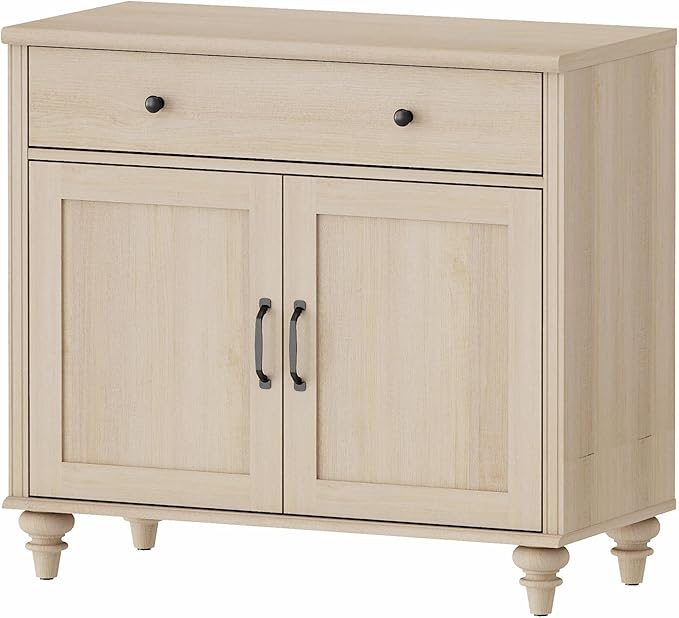 WAMPAT Farmhouse TV Stand for TVs Up to 43 inch, Wood Universal TV Stand