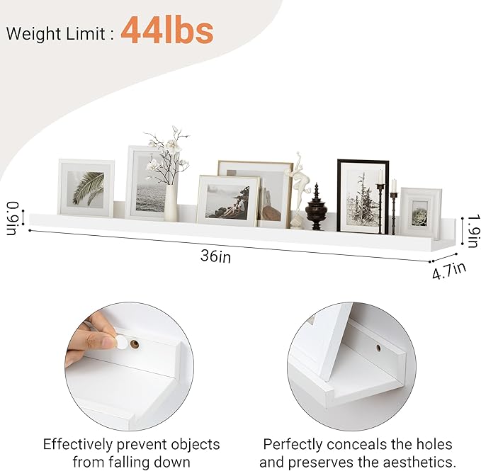 Floating Shelves for Wall, 36 inch Wood Floating Shelves Set of 2, Picture