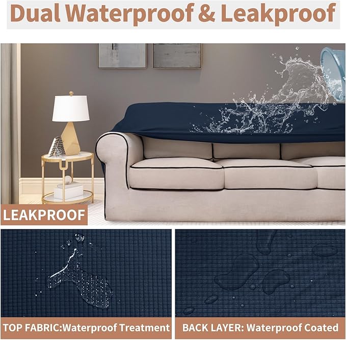 Easy-Going 100% Waterproof Loveseat Couch Cover, Dual Waterproof Sofa Cover