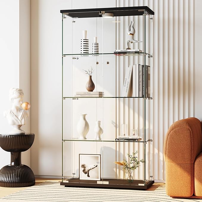 IDEALHOUSE Tempered Glass Display Cabinet