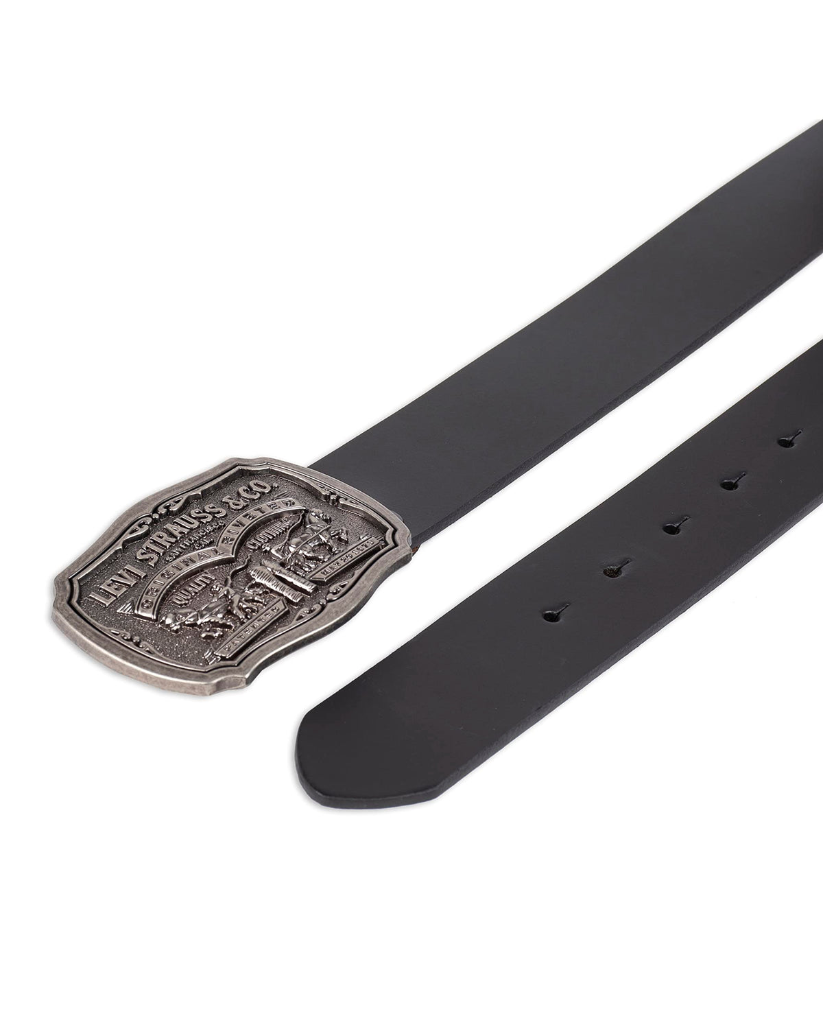Levi's Men's Leather Belt With Antiqued Buckle,Black,40