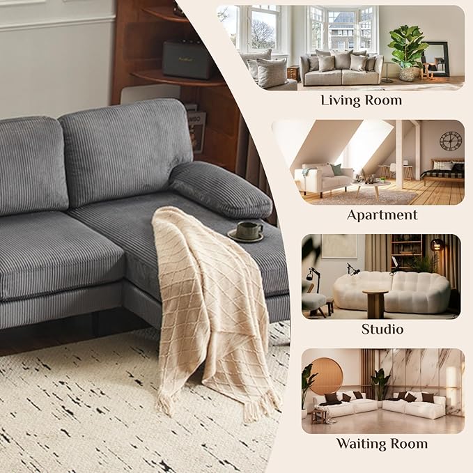 Karl home U-Shape Sectional Sofa Couch 111" Modern 4-Seat Sofa
