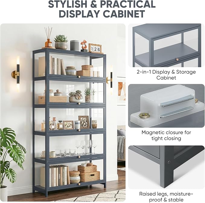 5-Tier Display Case Cabinet