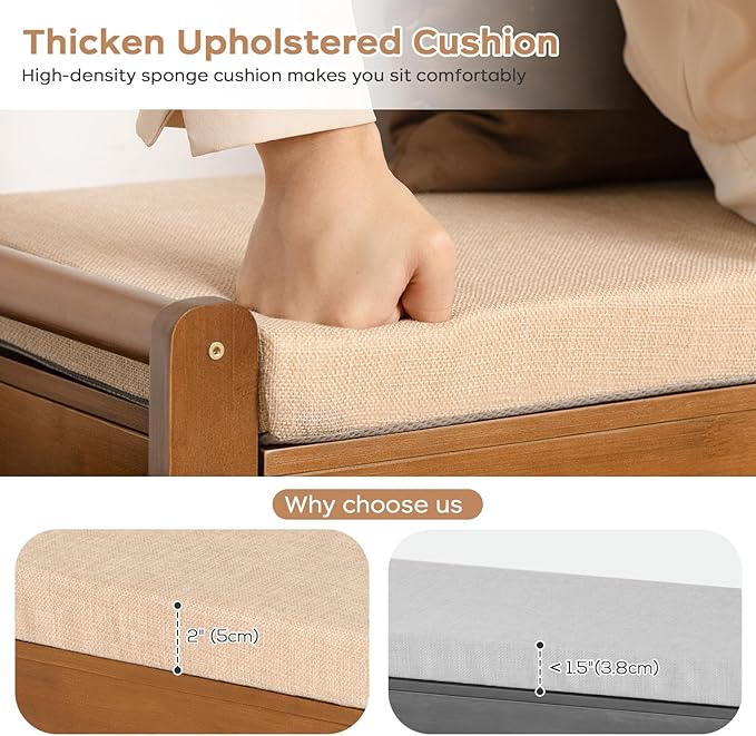oakvivo 47.2in Shoe Bench Entryway