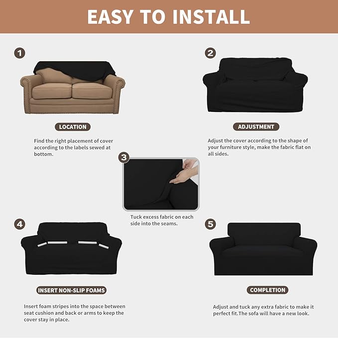 Easy-Going 100% Waterproof Loveseat Couch Cover, Dual Waterproof Sofa Cover