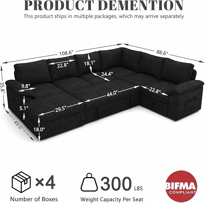 108 Inch Modular Sectional Sofa