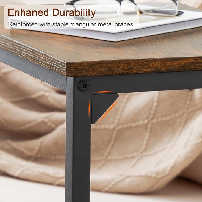 AMHANCIBLE C Shaped End Tables, Couch Side Tables that Slide Under, TV Trays