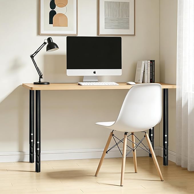 QLLY 24-40 inch Adjustable Metal Table Legs, Heavy Duty DIY Desk Legs
