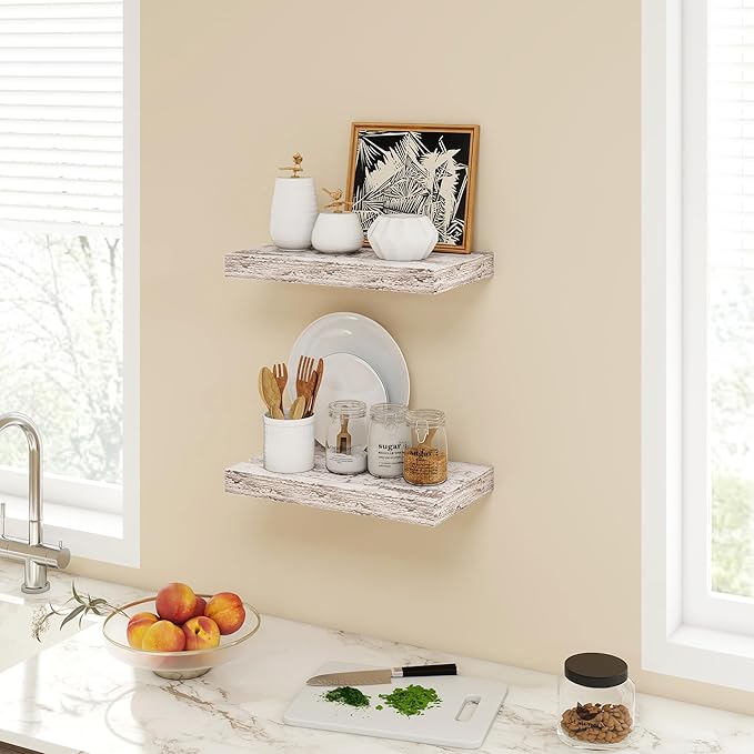 Acovy 16 Inch Floating Shelves, 9.3" Deep Floating Shelf Wall Mounted, Rustic