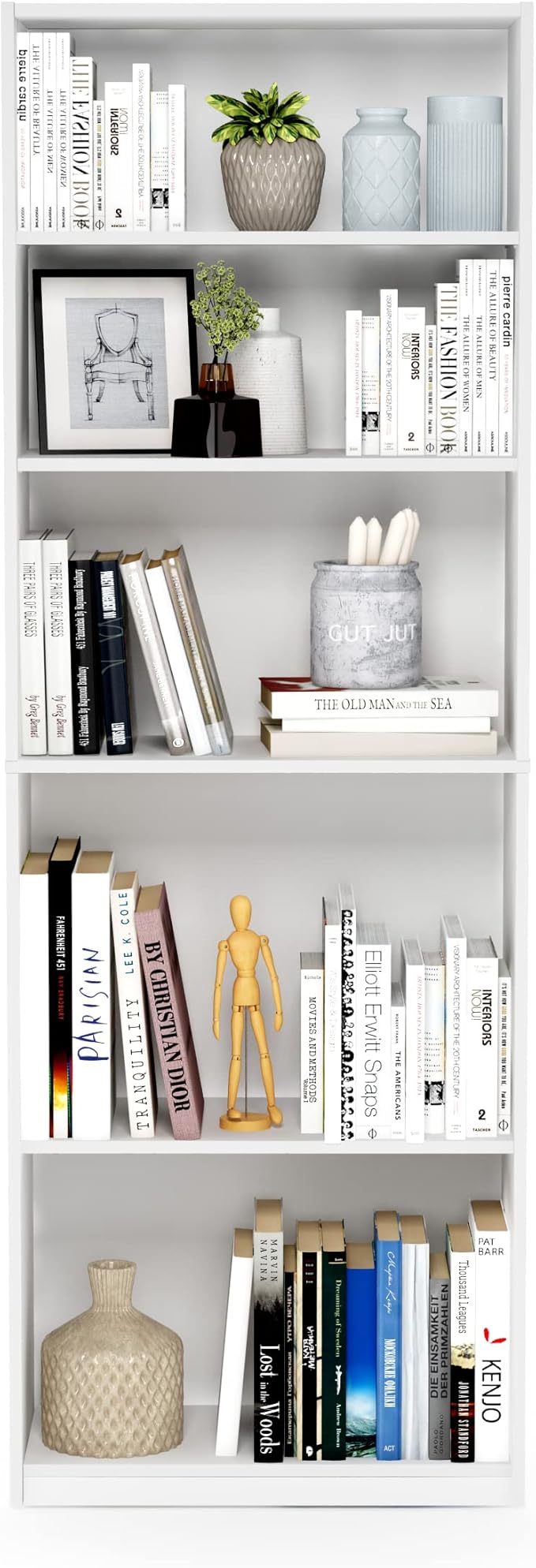 Furinno Jaya Book Shelf, 5-Tier Bookshelf, Bookcase