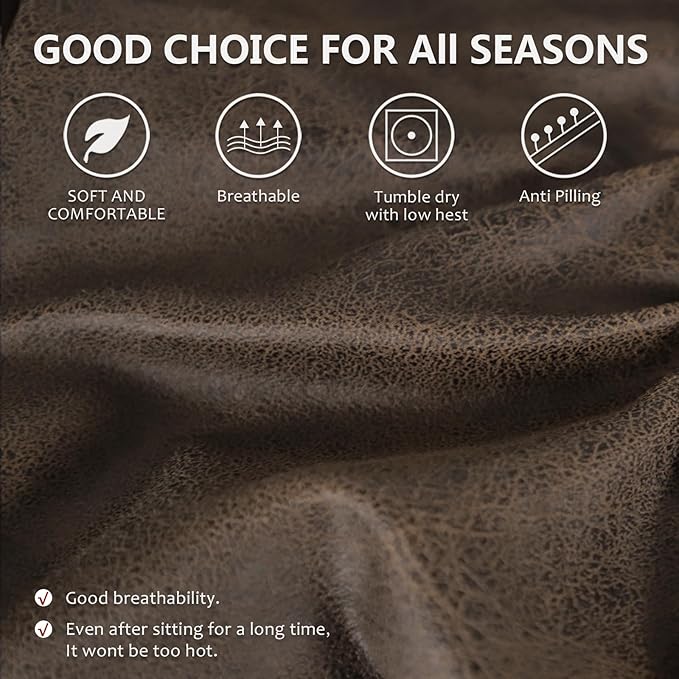 ANARACHON Leather Like Recliner Chair Covers Heavy Duty, 4 Pieces Recliner Cover